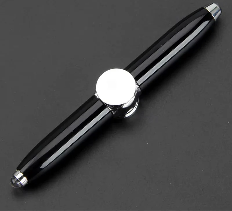 Relieve Stress Spinner Pen Gyroscope Decompression Light Ball Pen Shape Finger Gyro Writing Pen