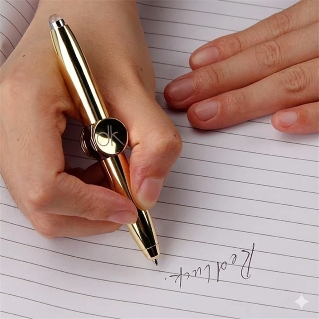Relieve Stress Spinner Pen Gyroscope Decompression Light Ball Pen Shape Finger Gyro Writing Pen