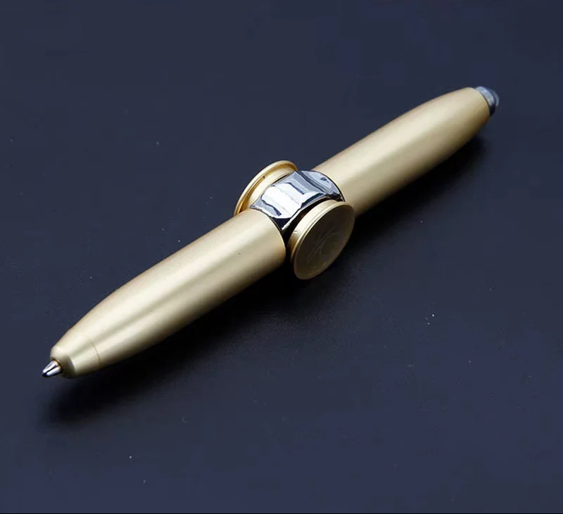 Relieve Stress Spinner Pen Gyroscope Decompression Light Ball Pen Shape Finger Gyro Writing Pen